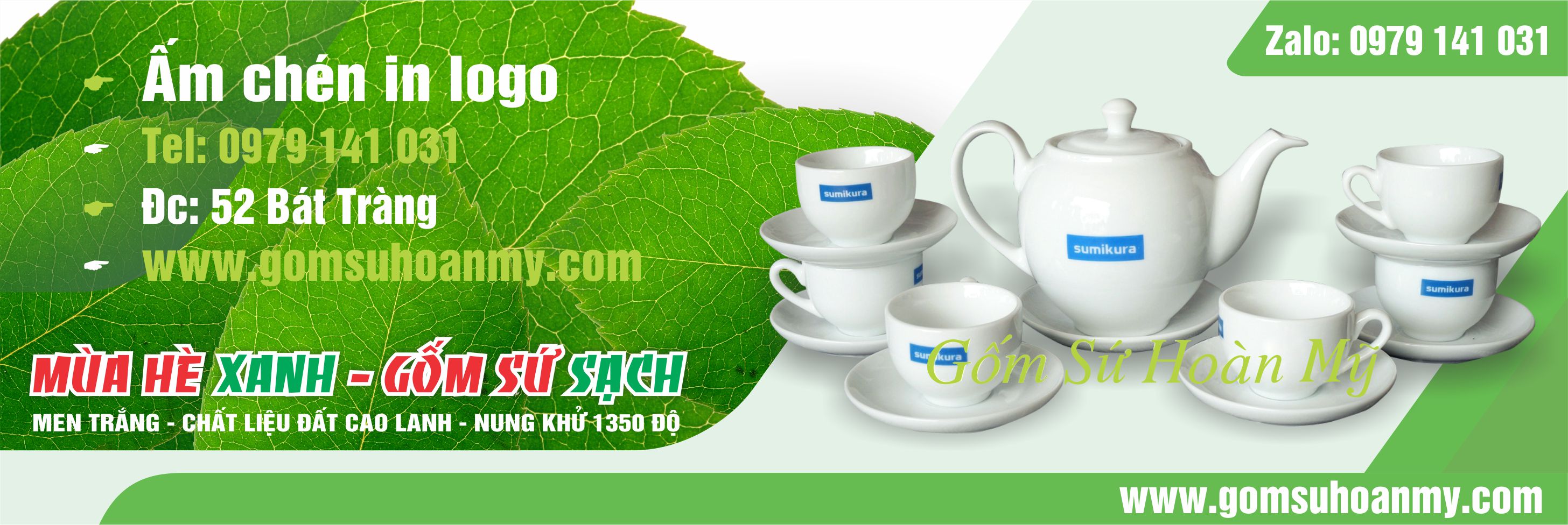 Bộ ấm chén trà Bát tràng in logo quà tặng bán chạy nhất 2024 - 2025